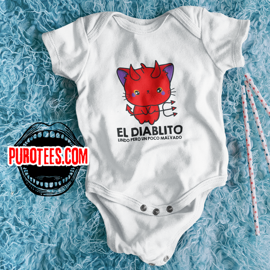 Tired Of Boring Baby Clothes? Try Our EL DIABLITO (Little Devil) 100% Cotton Baby Bodysuit w/ FREE SHIPPING!