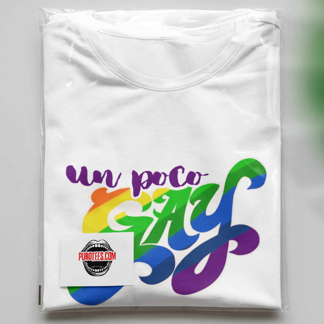 Our Exclusive UN POCO GAY Unisex Cotton Tee - When You're Feeling "A Little" Gay w/FREE SHIPPING!