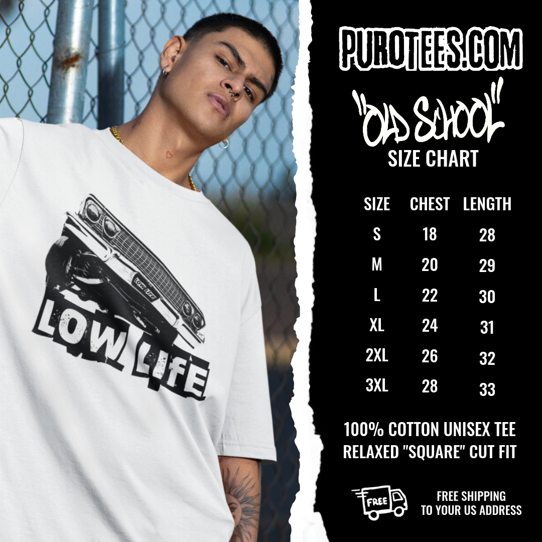 OLD SCHOOL Style LOW LIFE Unisex 100% Cotton Tee w/Free Shipping!