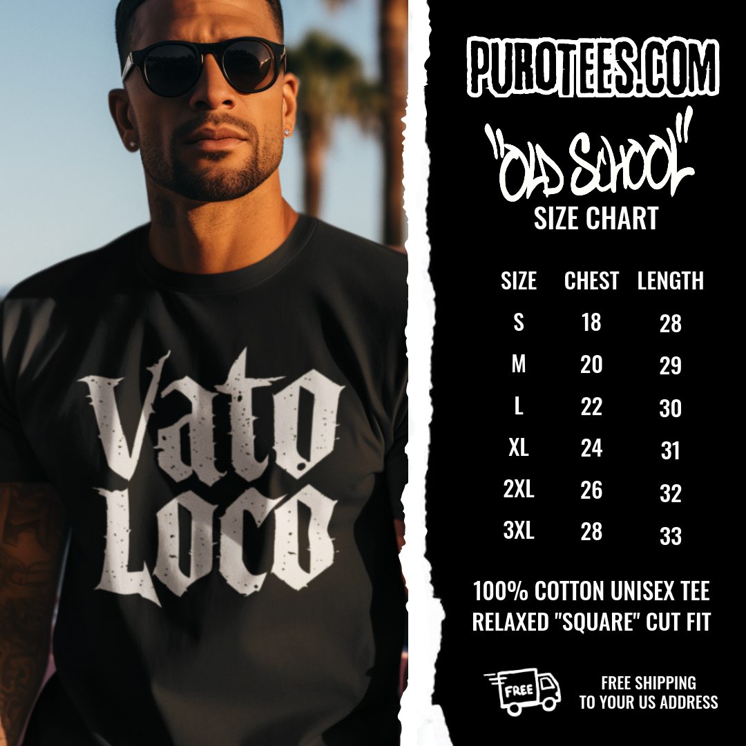 OLD SCHOOL Style VATO LOCO Unisex 100% Cotton Tee w/Free Shipping!